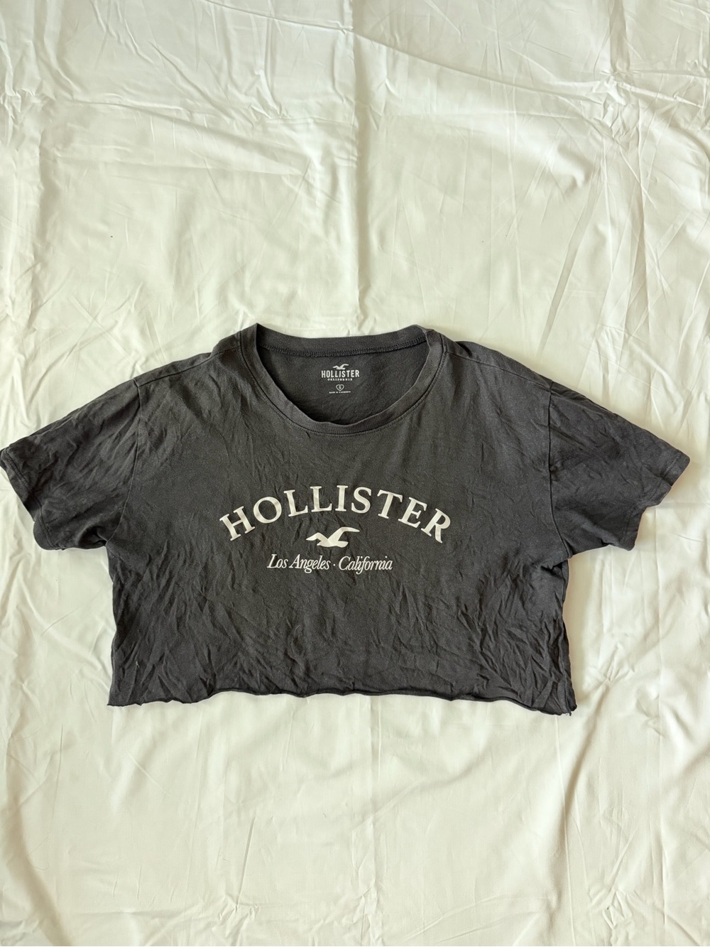 Hollister Y2K Crop Top Size S -Black -Hand Cropped